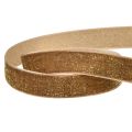 Floristik24 Velvet Ribbon Glitter Brown Gold – Glamorous Christmas Ribbon 20mm 10m