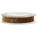 Floristik24 Velvet Ribbon Glitter Brown Gold – Glamorous Christmas Ribbon 20mm 10m