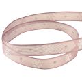 Floristik24 Decorative ribbon snowflake decorative ribbon pink W15mm L15m