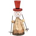 Floristik24 Snowman made of wood decorative figure with hat red natural H20.5cm