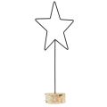 Floristik24 Large star decorations on natural wooden base – Black, 60 cm – Elegant room decoration 30x10x60cm 2pcs