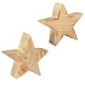 Floristik24 Rustic decorative star made of Paulownia wood 2 pieces – Natural design, Ø 15 cm, 6 cm thick – Versatile wooden decoration