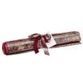 Floristik24 Table ribbon decorative ribbon Bordeaux gold fringes W28cm L2.5m