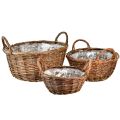 Floristik24 Rustic wicker basket set with carrying handles – 3 sizes (40cm, 33cm, 26cm) – Multifunctional for home and garden – Set of 3