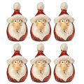 Floristik24 Ceramic Santa Claus figure, red, 7 cm - set of 6, festive Christmas decoration